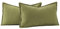 Madizz 2er Set Schlicht Chenille Kissenbezügen Weiche dekorative Kissenbezüge für Sofa Schlafzimmer Kissenhülle Moosgrün 40x60 cm Rechteckig