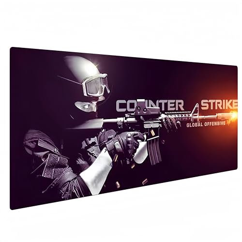Csgo Mauspad für Gaming, XXL-Mauspad, 900 x 400 cm, Schreibtischunterlage groß, wasserdicht, rutschfest, 80 x 30 x 0,3 cm