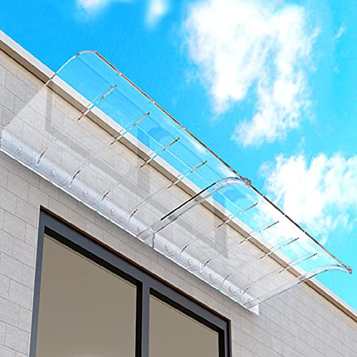 UV-Schutz, gewölbtes Fenstertür-Vordach, Gartenüberdachung, Terrassen-Veranda-Markisenschutz, transparentes, unsichtbares Vordach für die Vordertür, geräuschloses Regenschutzdach aus Polycar
