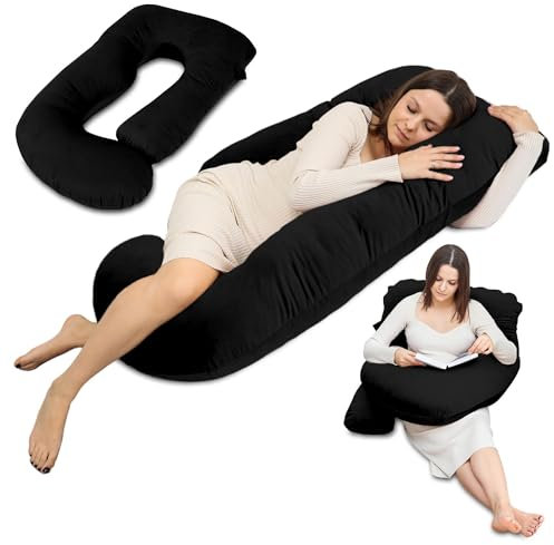 Coussin de grossesse 180cm – oreiller de corps conçu pour un sommeil confortable sur le côté Coussins idéal pour femme enceinte en forme de J