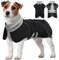 Kuoser Hundemantel für Kleine und Große Hunde - Wasserdicht, Warm Wintermantel Mit Geschirr - Haustier Winterjacke Schwarz S