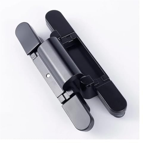 EUTYRG Zweiseitig verstellbares Scharnier für Falztüren, verdeckt liegendes Scharnier, 180 Grad Öffnungswinkel (B1lack)