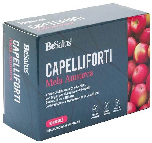 BeSalus Integratore Mela Annurca 60 capsule con miglio, zinco e biotina – Supporto al rinforzo di capelli fini, fragili e unghie