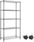 Nilpferd® Lagerregal,Regal,Gitterregal Metall,Vorratsregal,Kellerregal, Lagerregal aus Metall für Keller, Wohnzimmer, Büro, Easy verstellbare Ablagen, maximales Gewicht 500kg,(89x39x179cm H) Schwarz