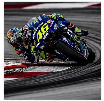 HRJHE Poster mit Rennfahrer-Motiv Valentino Rossi (18), Leinwand-Poster, Schlafzimmer, Dekoration, Landschaft, Büro, Raumdekoration, Geschenk, 30 x 30 cm