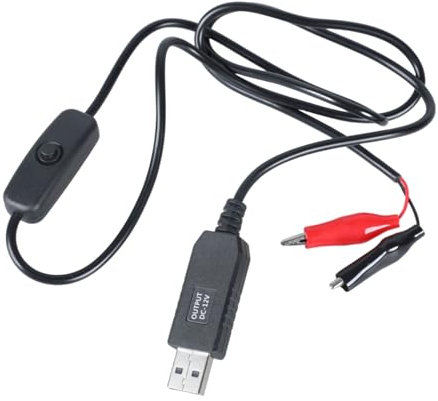 GMBYLBY USB Auf Krokodilklemmen Adapterkabel 18 AWG Draht Für Elektronikprojekte USB Eingang 5 V 2 A 12 V Geräte Stromversorgungsleitung