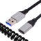 cablecc Cable alargador de cable en espiral OTG de 5 Gbps USB 3.0 tipo A macho a USB C hembra para discos duros, cámaras telefónicas, datos, 100 cm
