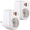 revolt Adapter-Netzteil: 2er-Set 3in1-Steckdose, USB-C PD 30 W, USB-A mit QC 3.0 30 W, 230 Volt (Aufputz-Steckdose innen, Zwischenstecker mit Anschluss)