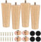 FOGAWA 4pcs Pieds de Meuble Bois de Rechange 12cm, Pieds de Canapé en Bois pour Canapé Lit Tiroir Fauteuil Table de Nuit Armoire