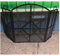 Generisch Zusammenklappbare Kamingitter – 3-Panel-Kamingitter, robuste Sichtschutzgitter, dekoratives Funkenschutz-Kaminzubehör(Black)