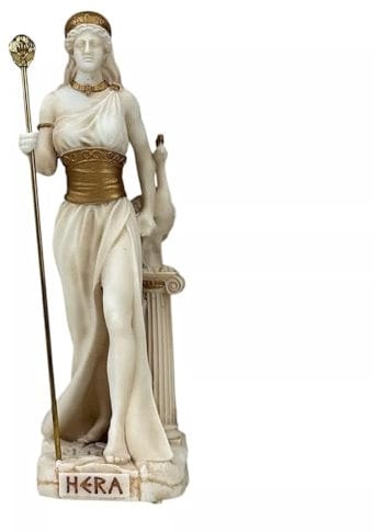 Hera Königin der Götter Statue – 18 cm, graue Patina-Skulptur