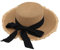 GizellMG Femme Chapeau canotier Vintage 1920 Canotier Baron en Paille Noeud Capeline Solaire Anti UV Casquette élégant