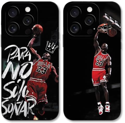 Yimctoie 2 Stück Cool Basketball Handyhülle für iPhone 15 Pro Max Hülle 6,7,Sport Star 24 23 Muster Case für Fans,Dünn Slim Design Schutzhülle Stoßfest Anti-Kratz,Fashion