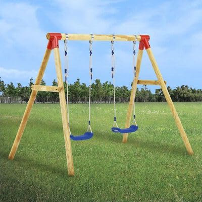 Juego de columpio de jardín, 230 x 130 x 166 cm, de madera de pino