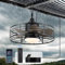 Ventilateur de plafond, avec lumière et télécommande, pour extérieur, IP65, étanche, 6 vitesses, silencieux, intensité variable, avec ventilateur, pour éclairage de salon, extérieur, terrasse