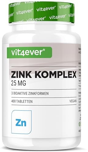 vit4ever Complexe Zinc 25 mg - 400 Comprimés - Haute dose