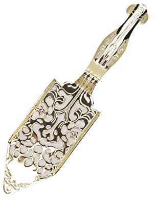 Qudinip Cucchiaio per Assenzio, Cucchiaio da Cocktail in Legno di Assenzio in Acciaio Inossidabile con Design Ritagliato, per Sciogliere lo Zucchero nel Bicchiere di Assenzio e Versare (Oro)