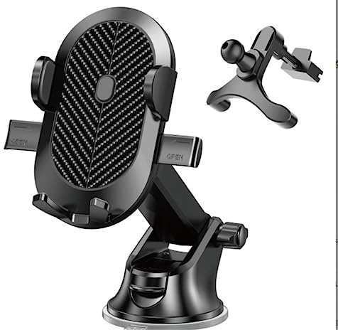 Robust Handyhalterung Auto Auto-Saugnapf Aus Kohlefaser, Typ One Key Lock, Handy-Unterstützung, Auto-Klimaanlage-Ausgang Handy Halterung Anti Rutsch(C)