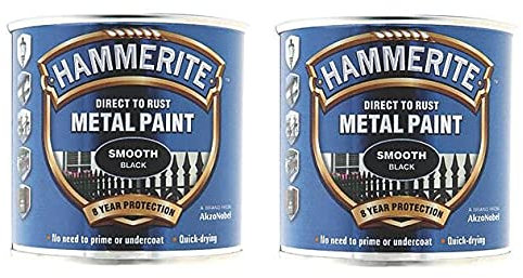 Hammerite Direct to Rust Smooth Finish Metal Paint Black 250ml
