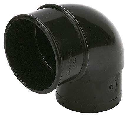 FLOPLAST 68mm Round Gutter Pipe 92.5 Degree Offset Bend - Black