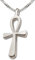 CLEVER SCHMUCK Anch Halskette Anhänger kleines Ägyptisches Kreuz 20 mm Kette Panzer 45 cm Sterling Silber 925 im Schmucketui