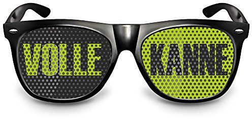 cooleartikel Partybrille Motiv „Volle Kanne“ | beklebte Sonnenbrille | Spaßbrille für Mottoparty | Atzenbrille mit UV-Schutz | UV 400 Filter 3 | Schwarz
