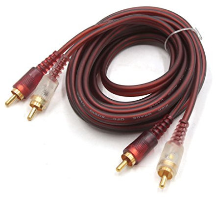sourcing map 3 Metros Marrón Cable para Audio Estereo para Coche 2 RCA a 2 RCA Conector Macho a Macho