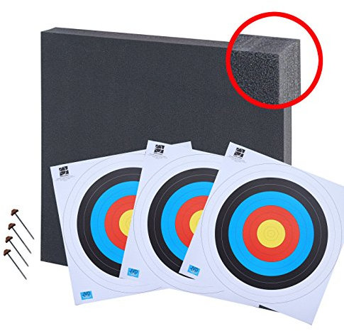Zielscheibe 80x80 bis 50lbs Zielscheibenset mit 3 Auflagen und 4 Scheibennägeln