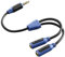 Hama Kopfhörer Adapter Super Soft für PS4, PS5, Xbox Serie S/X (PC Headset mit Doppelklinke auf 3,5 mm Klinkenstecker, Y-Kabel) Audio Adapter, schwarz/blau