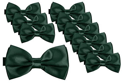 BomGuard Herren Fliege 10 er Set Pack,10 Stück,dunkelgrün