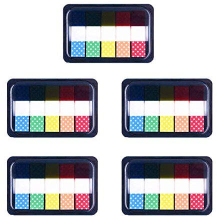 LRZCGB Sticky Tabs,500 Pieces Sticky Index Tabs Page Colorful Flags Sticky Notes Page Makers Sticky Index,5 Sets