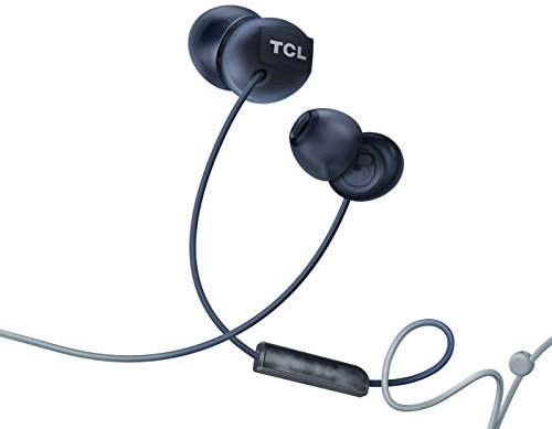 Auriculares internos TCL SOCL300 con micrófono (aislamiento de ruido, ajuste seguro, micrófono integrado y control remoto, cancelación de eco), Negro