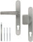 Premium Drückergarnitur DHS 92mm - Schildbreite 32mm, Farbe:Dunkelsilber F9, Griffart:Griff-Knauf