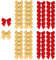 Amacoam Weihnachtsbaum Schleifen Gold Rot - 48 Stück Mini Bögen 6 cm für Weihnachten Hängende Dekoration und Geschenke