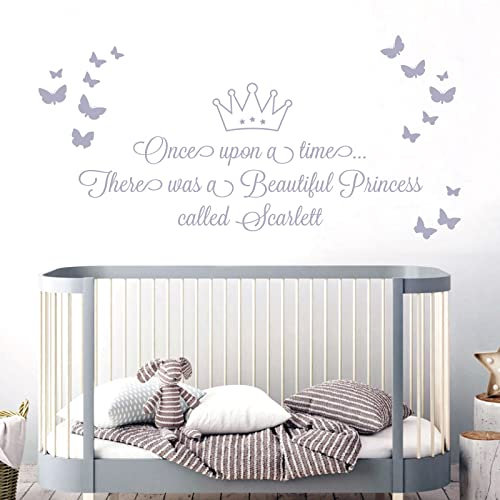 Wandtattoo Once Upon a time, there was a Beautiful Princess XLarge (1200 x 520mm) hellgrau