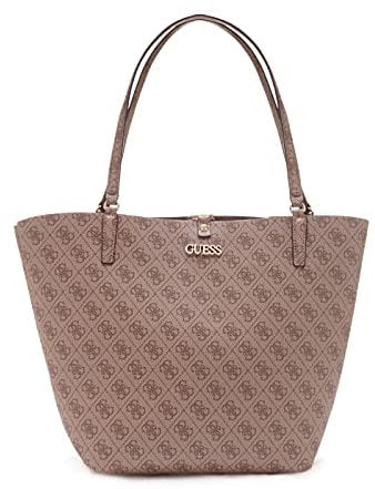 GUESS Alby Toggle Tote Latte Logo