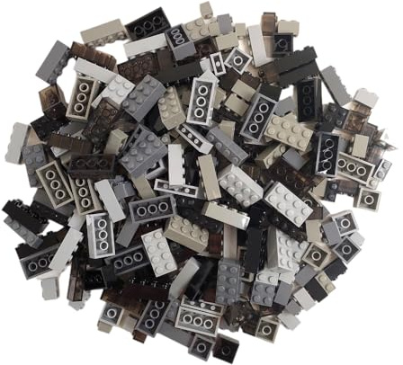 Q-Bricks Bausteine Box | 300 Grundbausteine in 5 Formen | Verpackt in Einer wiederverwendbaren Box | 100% kompatibel | Hergestellt in der EU (Graue Mischung)