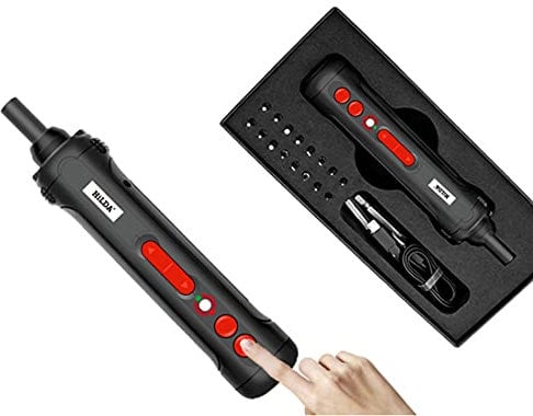 Mini Electric Screwdriver Cordless Tool Set 2000Mah Rechargeable Small Drills 4V Electric Screwdrivers with Circuit Sensing Function,LED Worklight,with 19Pcs Screwdriver Bits