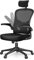 naspaluro Silla de Oficina Ergonómica con Soporte Lumbar, Silla de Escritorio con Reposacabezas Ajustable, Reposabrazos Abatibles, Respaldo Transpirable, Silla Giratoria para Oficina en Casa, Negro