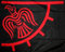 Fanshop Lünen Flagge Pirat Raven Odinic Wikinger Fahne 90x150 cm Hissfahne Odinicraven rot/schwarz