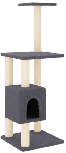 vidaXL Arbre à Chat avec Griffoirs en Sisal Gris Foncér 104cm Grattoir Animaux