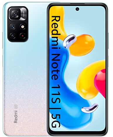 Xiaomi Redmi Note 11S 5G Smartphone, MTK Dimensity 810, 33W Pro Charge Rapide, 50MP AI Triple Camera, NFC, 6+128 Bleu étoile (Version ES)