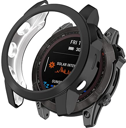 REYDA Lot de 2 coques de montre compatibles avec Garmin Fenix 7, coque de protection ultra fine en silicone TPU souple, résistante aux chocs et aux chocs (pas de protecteur d'écran)