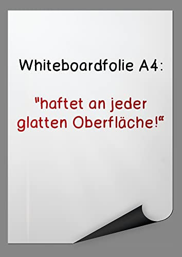 TimeTEX Whiteboard-Folie A4 weiß - Set mit 5 Folien - selbsthaftend an Glas, Metall und Kunststoff - 62294