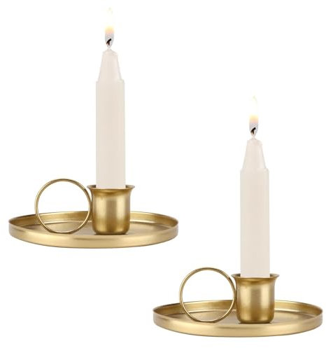 2 Pezzi Portacandele Da Tavolo Metallo, Porta Candele Da Tavolo Oro Porta Candele Portacandele Vintage in Ferro Battuto Portacandele Decorativo Con Vassoio Supporto Candeliere Per Matrimoni San Valent