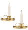 2 Stück Retro Eisen Chamberstick Kerzenhalter, Taper Kerzenhalter Für Tische Vintage Kerzenlicht Stehen Moderne Dekorative Kerzenhalter Für Tisch Kammerstifthalter Herzstück Mit Griff (Gold)