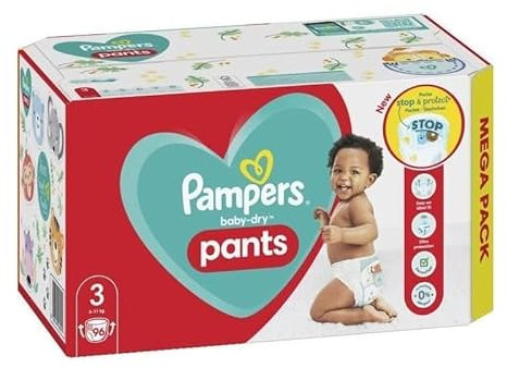 Pampers Baby-Dry Windeln, Größe 3-96, 96 Stück