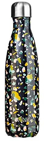 WINK Thermoflasche 500ml aus Edelstahl – Auslaufsicher und BPA-frei – Isolierflasche für heiße und kalte Getränke – Trinkflasche To Go mit Baumwolltasche – Stilvoll & Wiederverwendbar – Leopard
