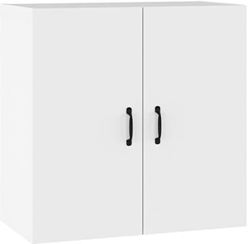 vidaXL Armario de Pared Aparador Mueble Estante Dormitorio Entrada Cajón Almacenaje Flotante Salón Doméstico Madera Contrachapada Blanco