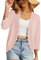 GRECERELLE Womens Summer Cardigan Lightweight Soft Casual Cropped Knit Shrugs Jumper Womens Tops for Dress Summer Evening Wedding (Light Pink, S)